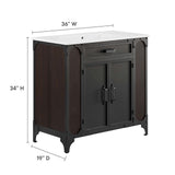 Clover 36" Bathroom Vanity in White Black