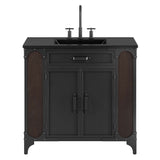 Clover 36" Bathroom Vanity in Black Black