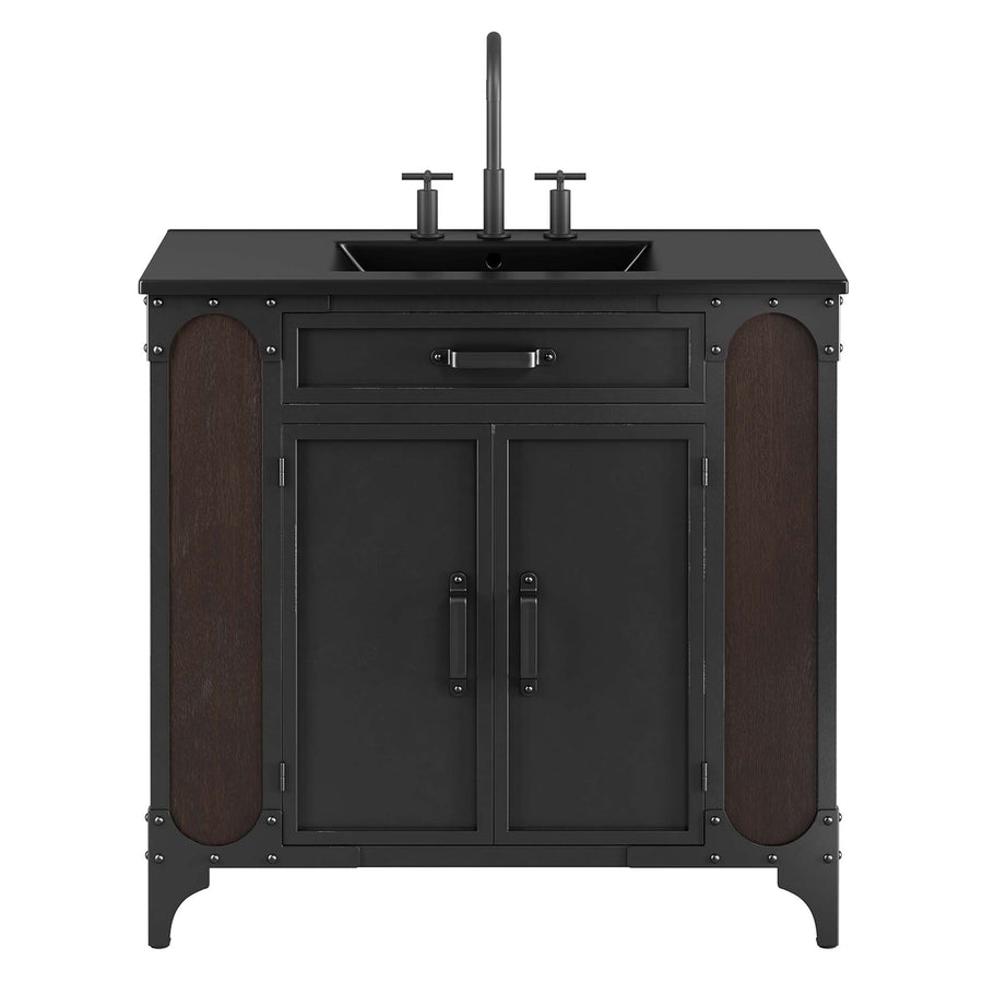 Clover 36" Bathroom Vanity in Black Black