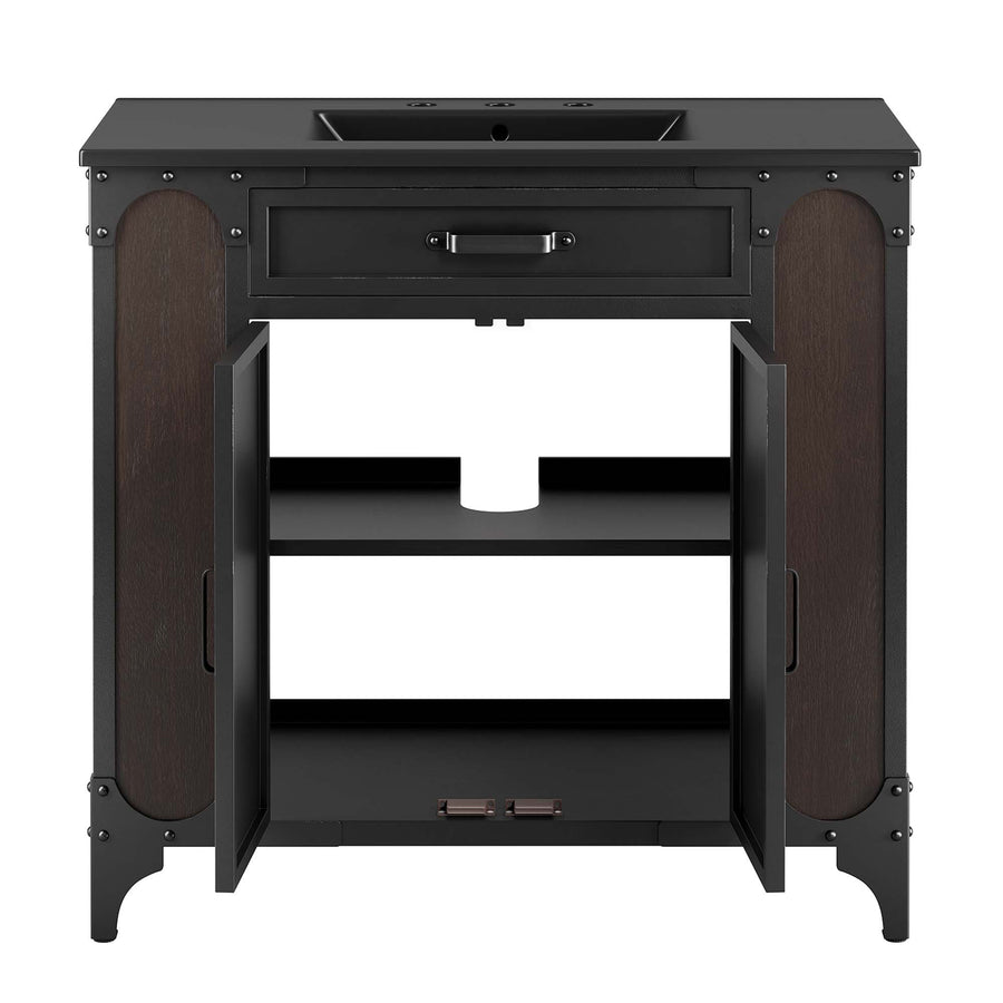 Clover 36" Bathroom Vanity in Black Black