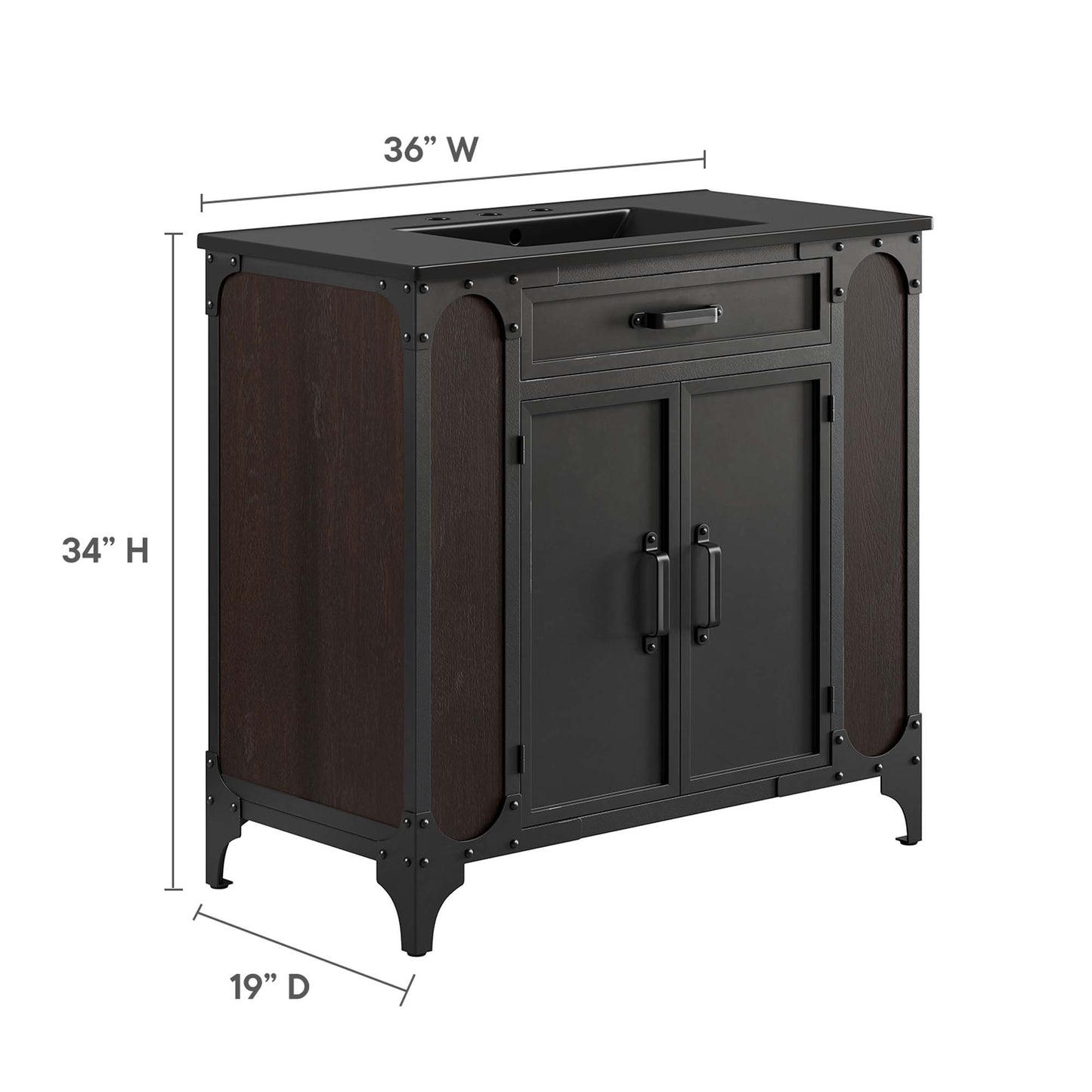 Steamforge 36" Bathroom Vanity by Furniture For America