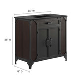 Clover 36" Bathroom Vanity in Black Black