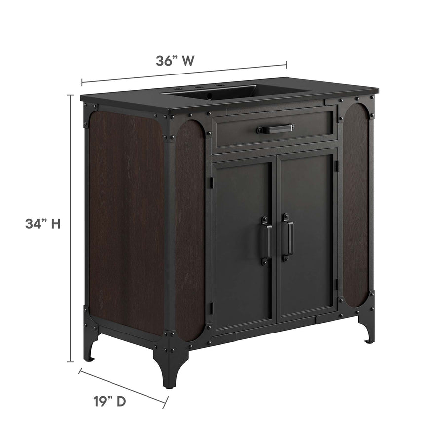 Clover 36" Bathroom Vanity in Black Black