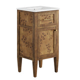 Onyx 18" Wood Bathroom Vanity in White Brown
