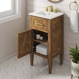 Onyx 18" Wood Bathroom Vanity in White Brown