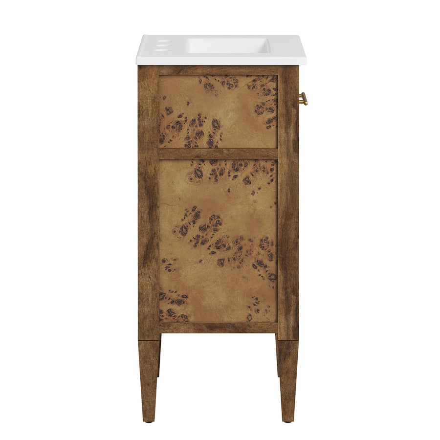 Onyx 18" Wood Bathroom Vanity in White Brown