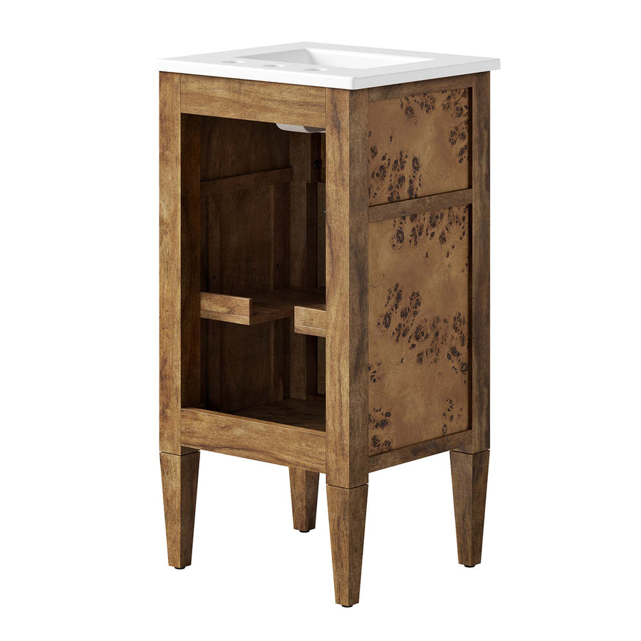 Onyx 18" Wood Bathroom Vanity in White Brown
