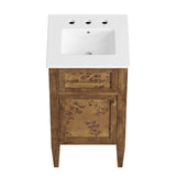 Onyx 18" Wood Bathroom Vanity in White Brown