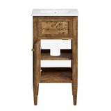 Onyx 18" Wood Bathroom Vanity in White Brown
