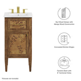 Onyx 18" Wood Bathroom Vanity in White Brown