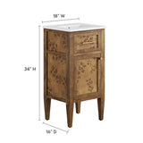 Onyx 18" Wood Bathroom Vanity in White Brown