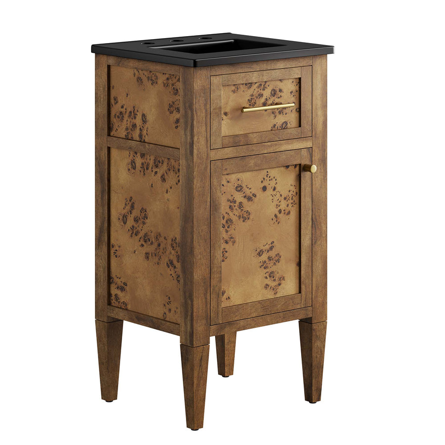 Onyx 18" Wood Bathroom Vanity in Black Brown