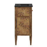 Onyx 18" Wood Bathroom Vanity in Black Brown