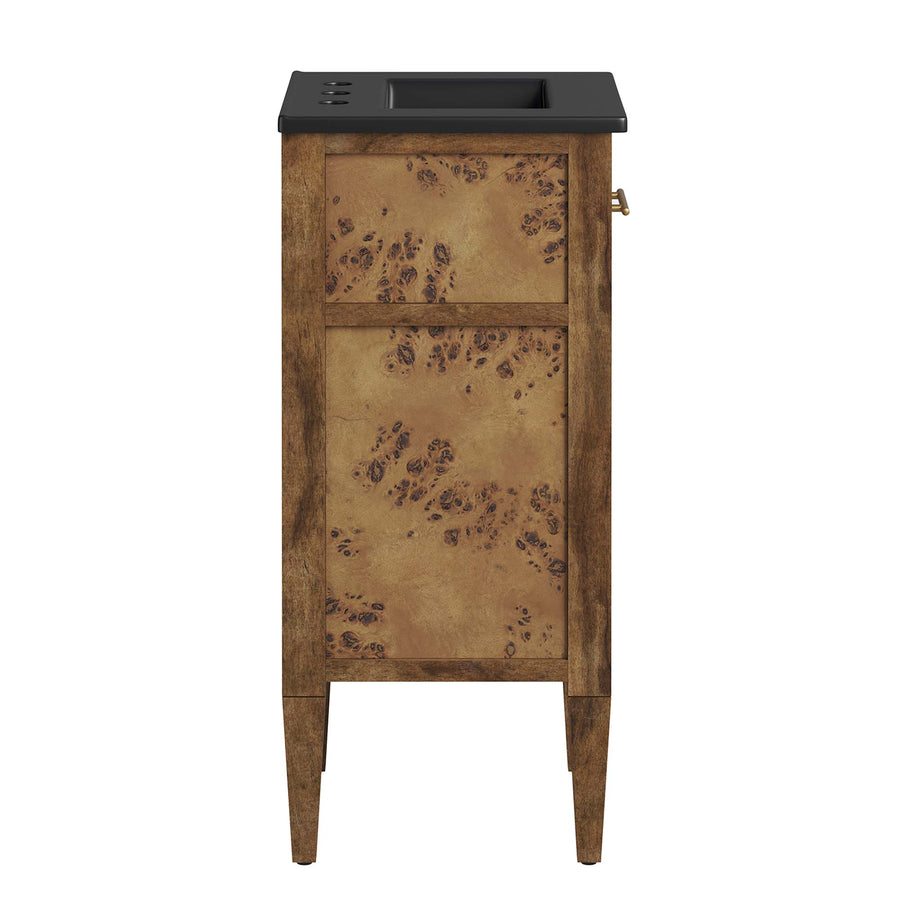 Onyx 18" Wood Bathroom Vanity in Black Brown