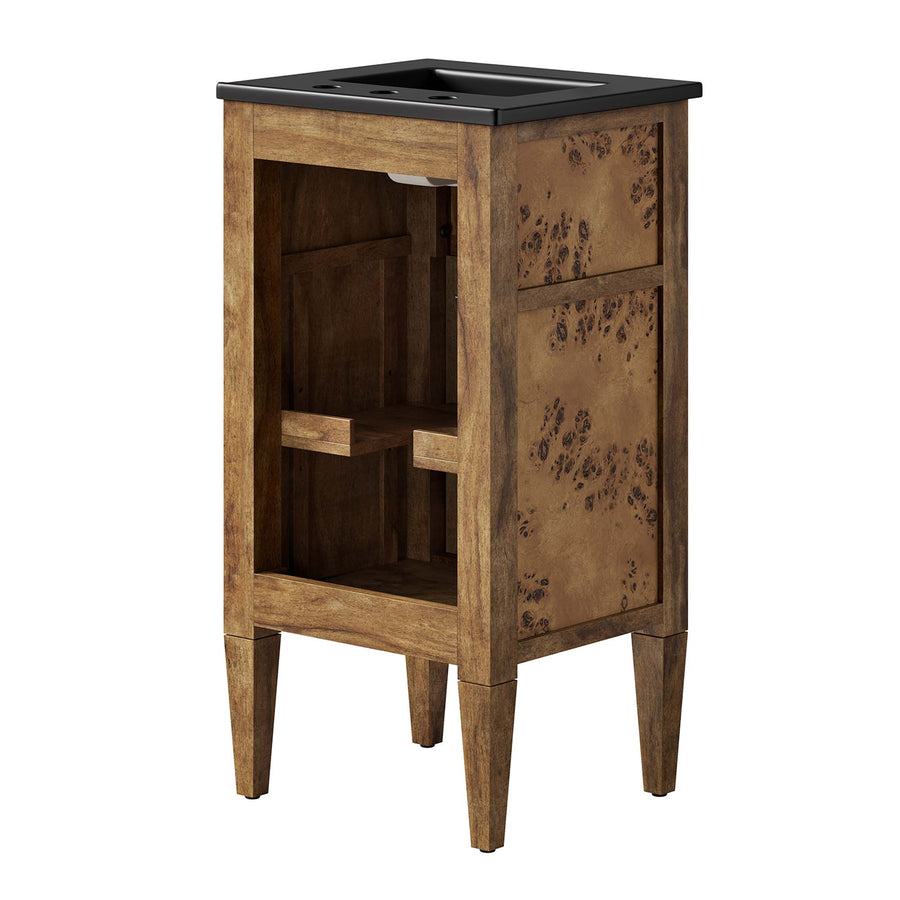 Onyx 18" Wood Bathroom Vanity in Black Brown