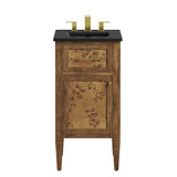 Onyx 18" Wood Bathroom Vanity in Black Brown