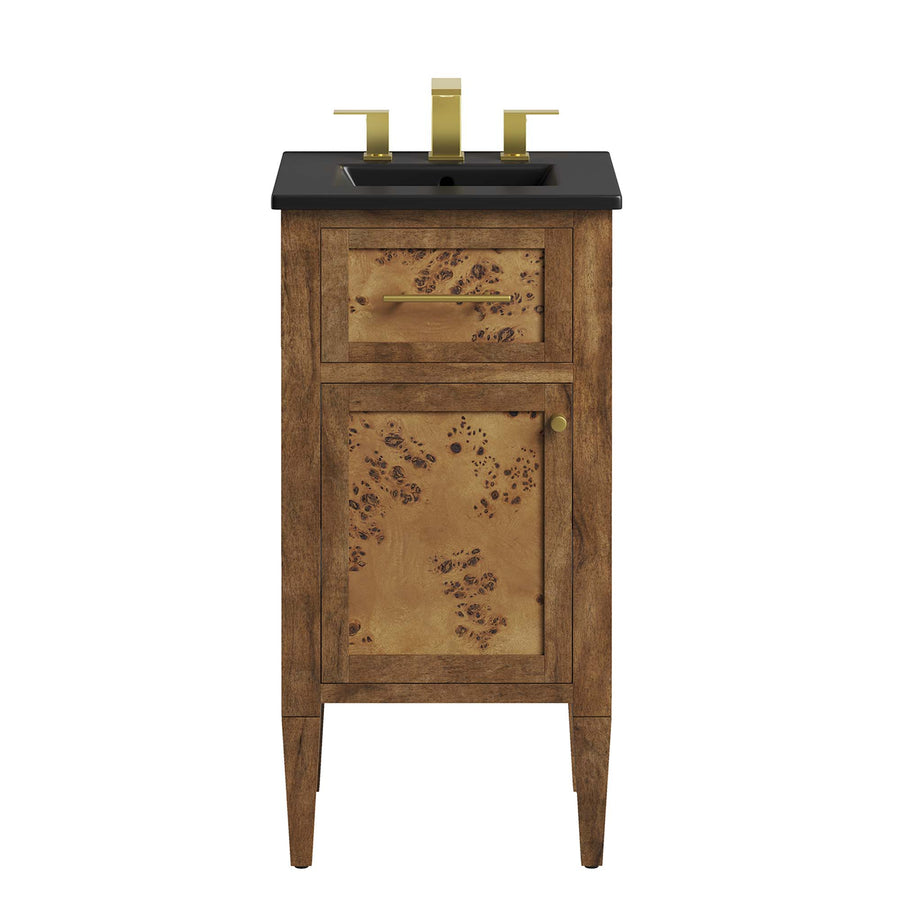 Onyx 18" Wood Bathroom Vanity in Black Brown