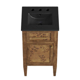 Onyx 18" Wood Bathroom Vanity in Black Brown