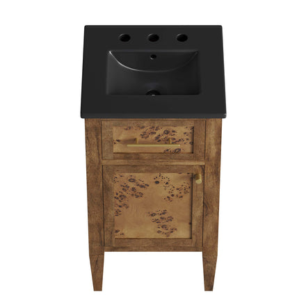 Elysian 18" Wood Bathroom Vanity in Black Brown