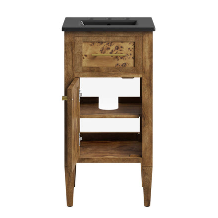 Elysian 18" Wood Bathroom Vanity in Black Brown