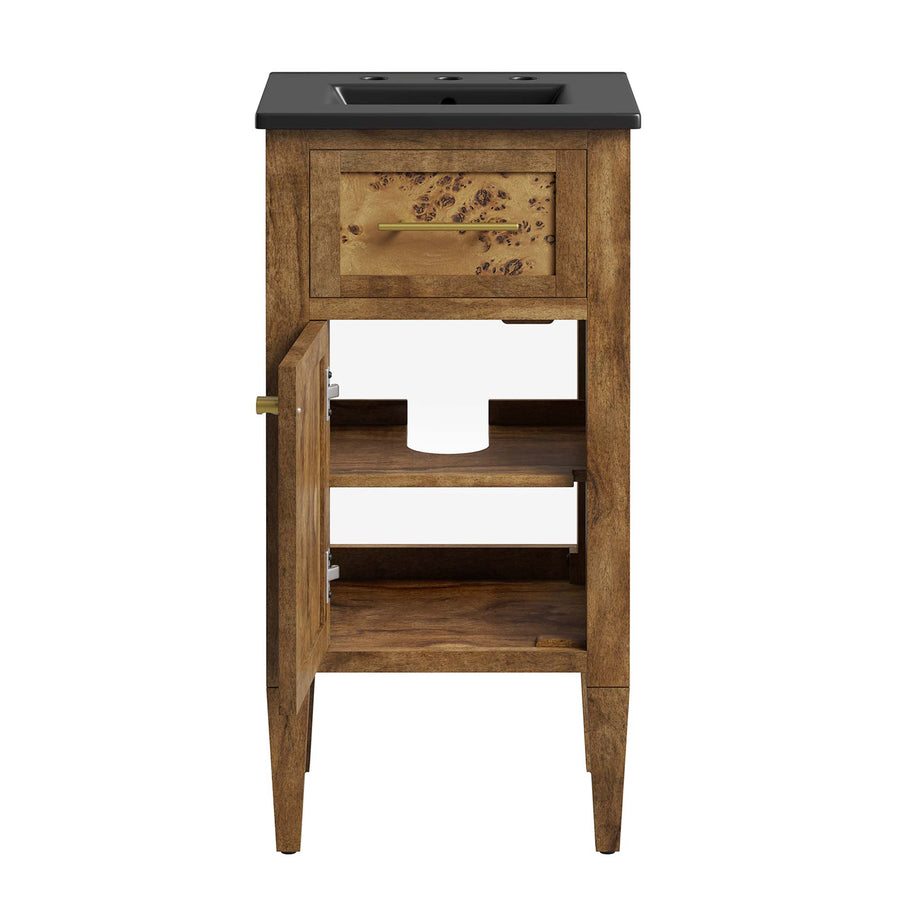 Onyx 18" Wood Bathroom Vanity in Black Brown