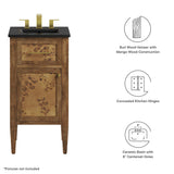 Onyx 18" Wood Bathroom Vanity in Black Brown