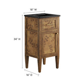 Onyx 18" Wood Bathroom Vanity in Black Brown