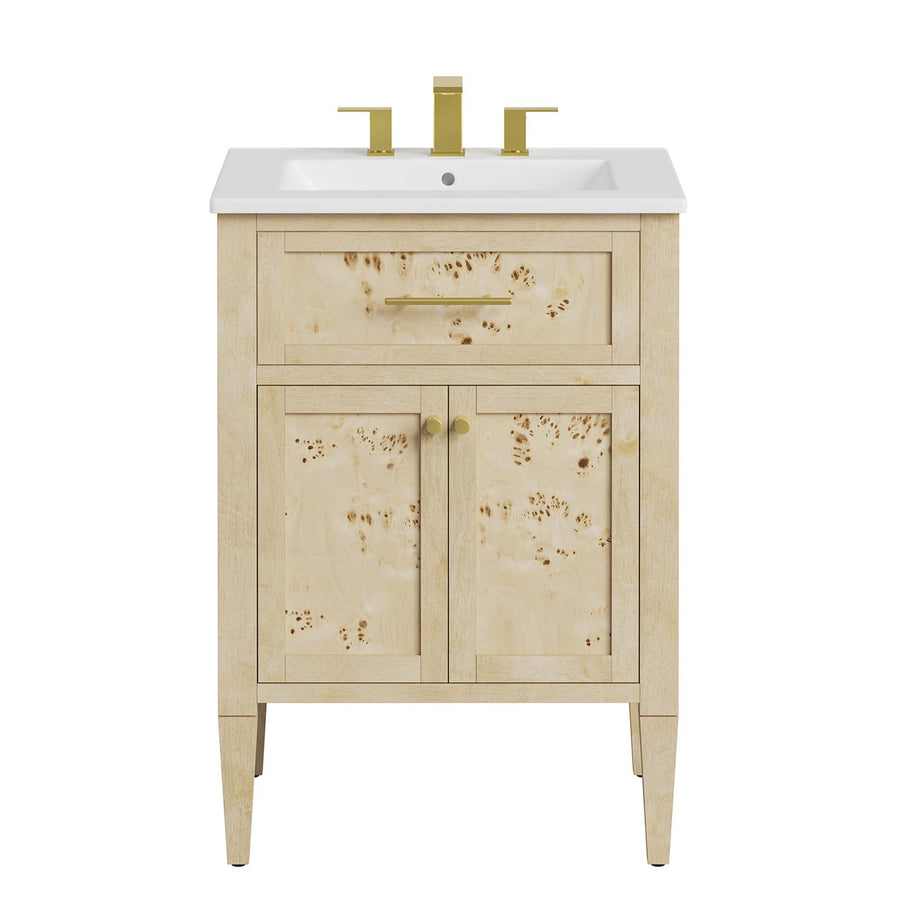 Onyx 24" Wood Bathroom Vanity in White Burl