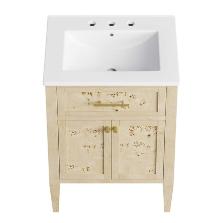 Elysian 24" Wood Bathroom Vanity in White Burl