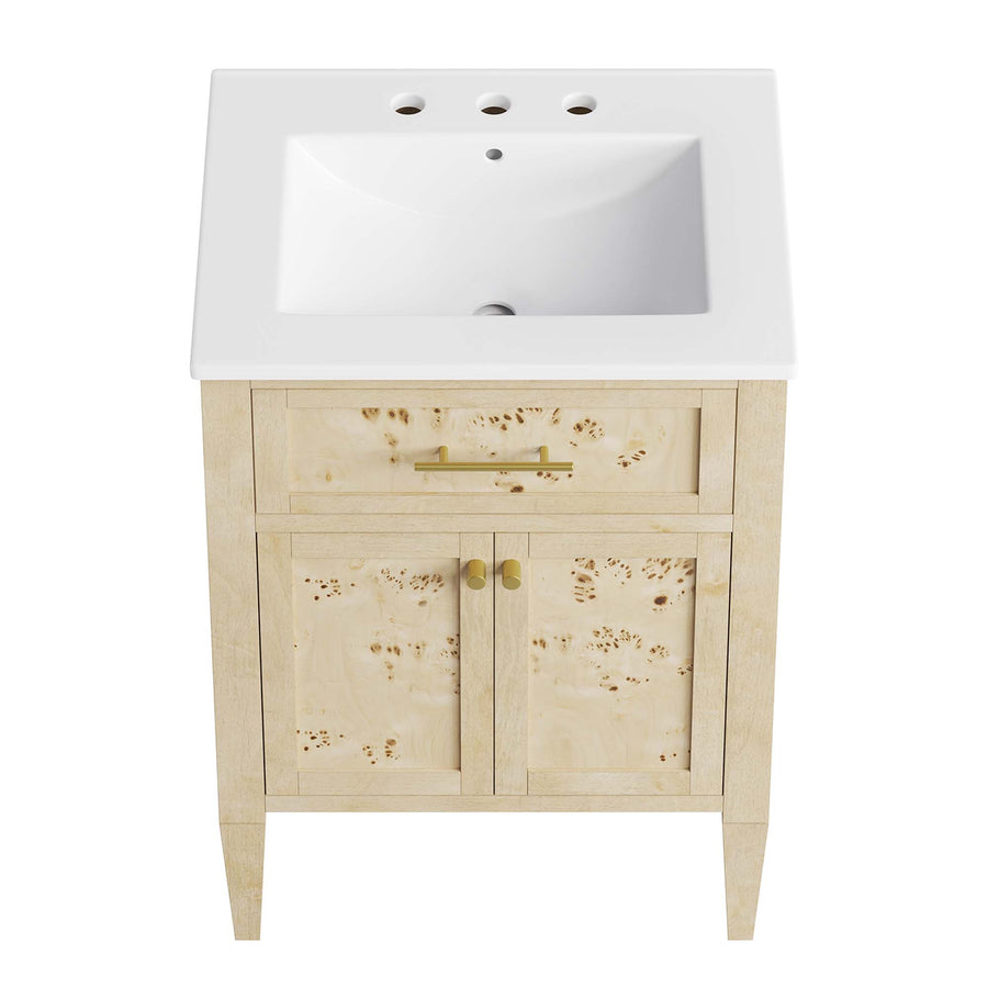 Onyx 24" Wood Bathroom Vanity in White Burl