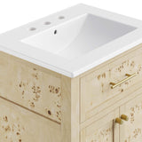 Onyx 24" Wood Bathroom Vanity in White Burl