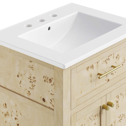 Elysian 24" Wood Bathroom Vanity in White Burl