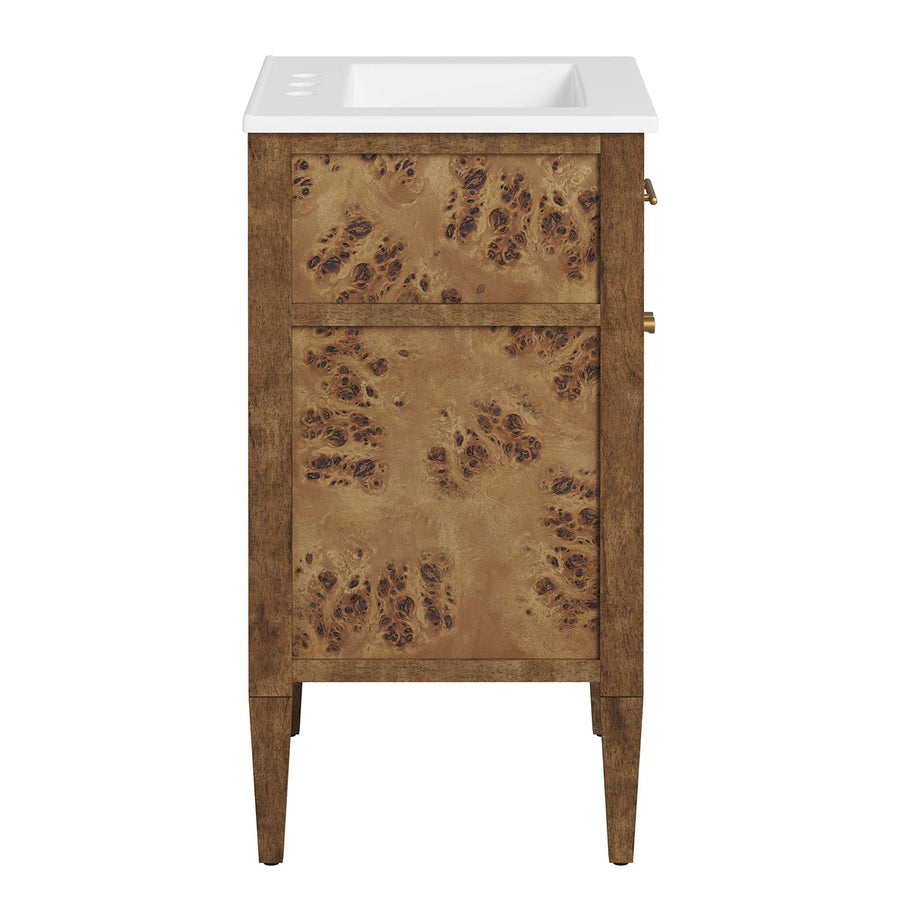 Onyx 24" Wood Bathroom Vanity in White Brown