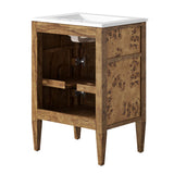 Onyx 24" Wood Bathroom Vanity in White Brown