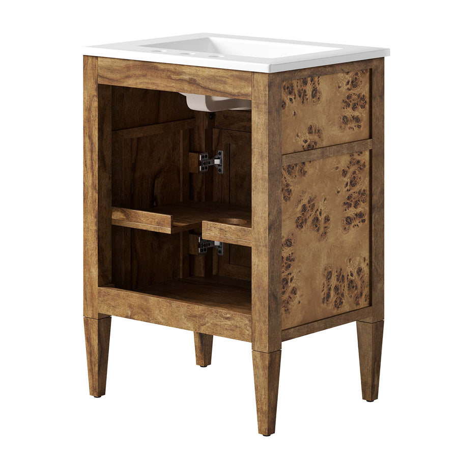 Onyx 24" Wood Bathroom Vanity in White Brown