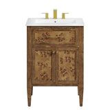 Onyx 24" Wood Bathroom Vanity in White Brown