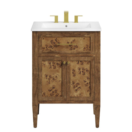 Elysian 24" Wood Bathroom Vanity in White Brown