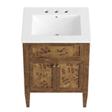Onyx 24" Wood Bathroom Vanity in White Brown