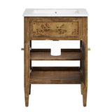 Onyx 24" Wood Bathroom Vanity in White Brown