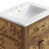 Onyx 24" Wood Bathroom Vanity in White Brown