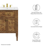 Onyx 24" Wood Bathroom Vanity in White Brown