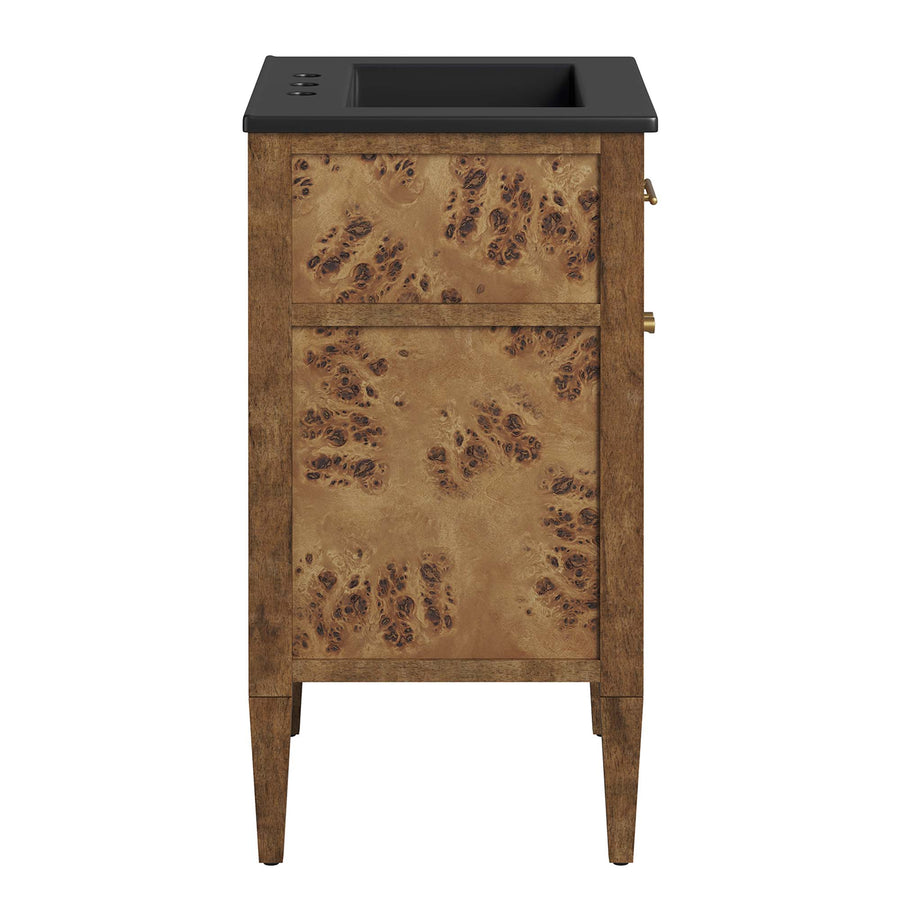 Onyx 24" Wood Bathroom Vanity in Black Brown