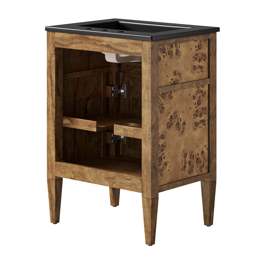 Onyx 24" Wood Bathroom Vanity in Black Brown