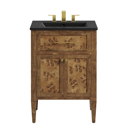 Elysian 24" Wood Bathroom Vanity in Black Brown