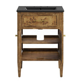 Onyx 24" Wood Bathroom Vanity in Black Brown