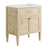 Onyx 30" Wood Bathroom Vanity in White Burl