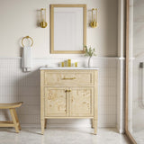 Onyx 30" Wood Bathroom Vanity in White Burl