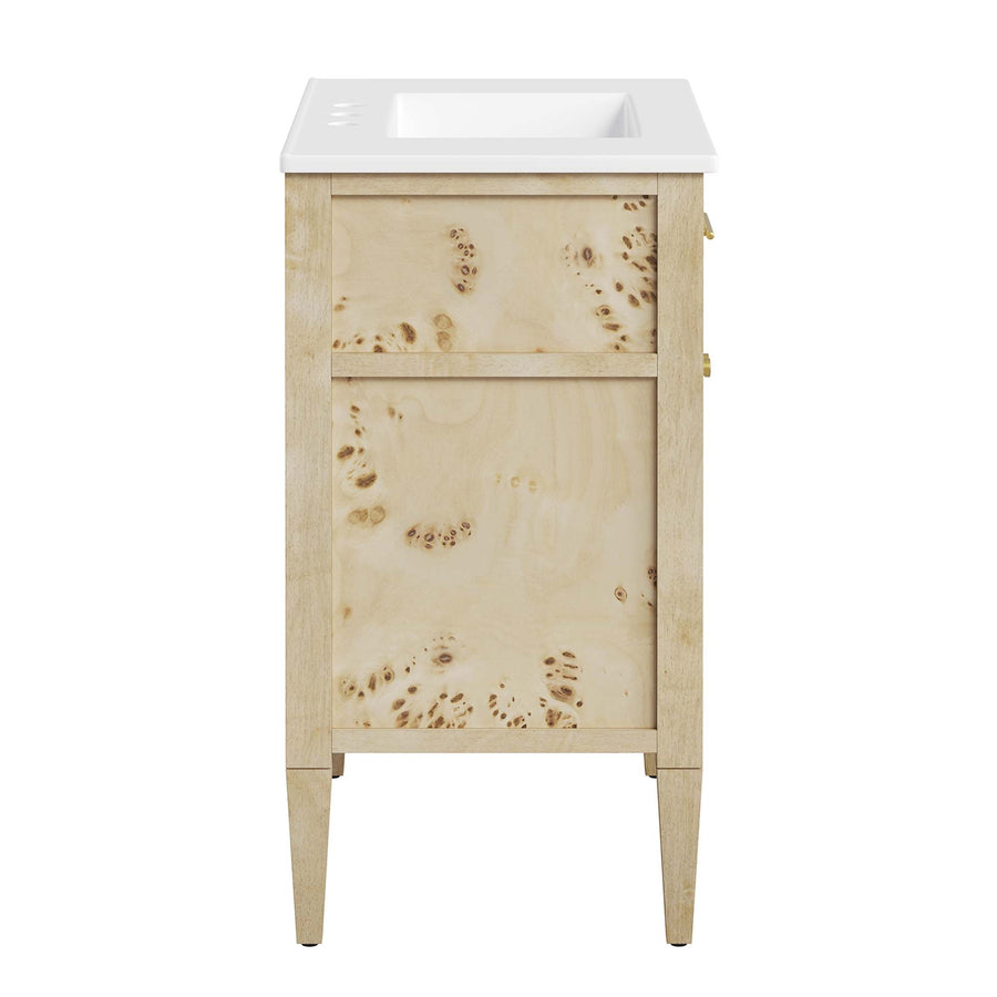 Onyx 30" Wood Bathroom Vanity in White Burl
