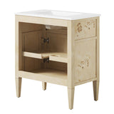 Onyx 30" Wood Bathroom Vanity in White Burl
