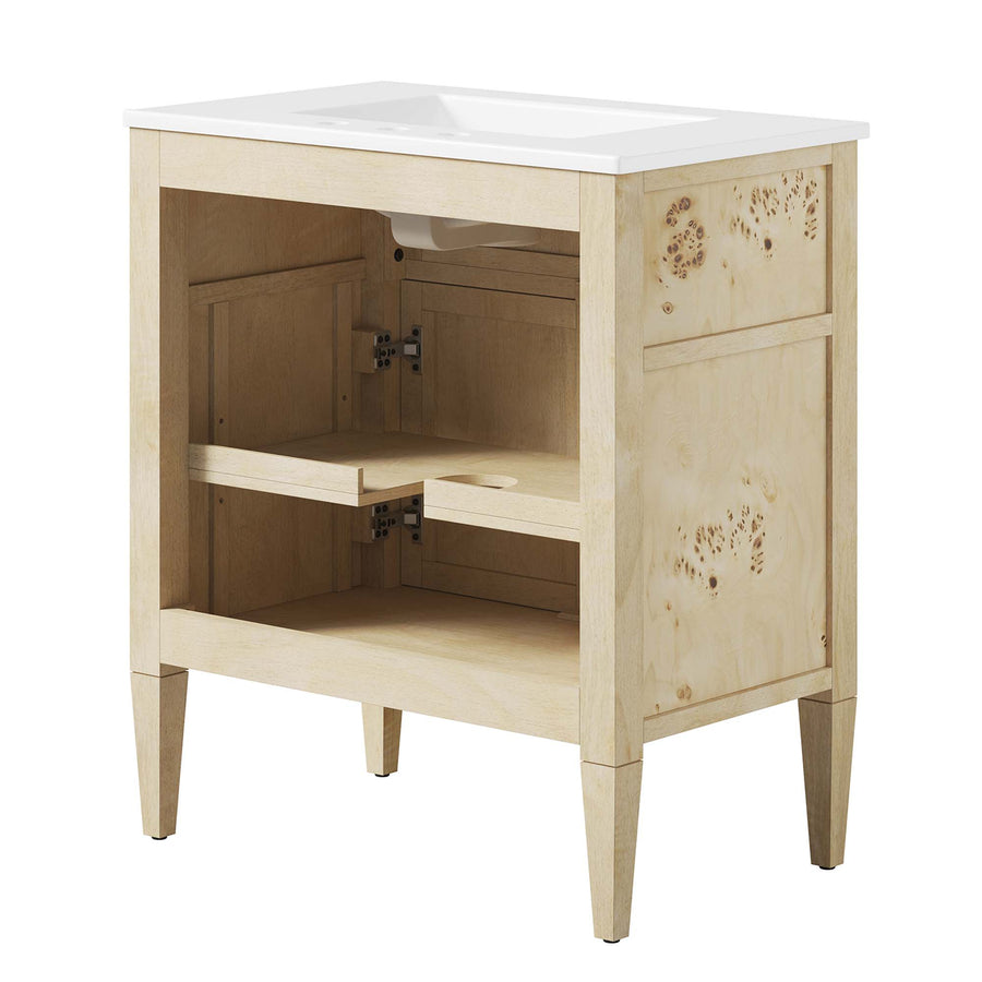 Onyx 30" Wood Bathroom Vanity in White Burl